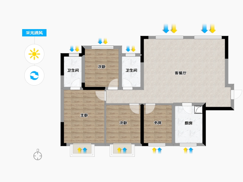 贵州省-毕节市-未来城-115.00-户型库-采光通风