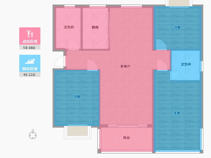 湖北省-孝感市-中仁御景-102.00-户型库-动静分区