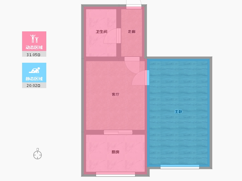 辽宁省-大连市-泡崖小区-45.00-户型库-动静分区