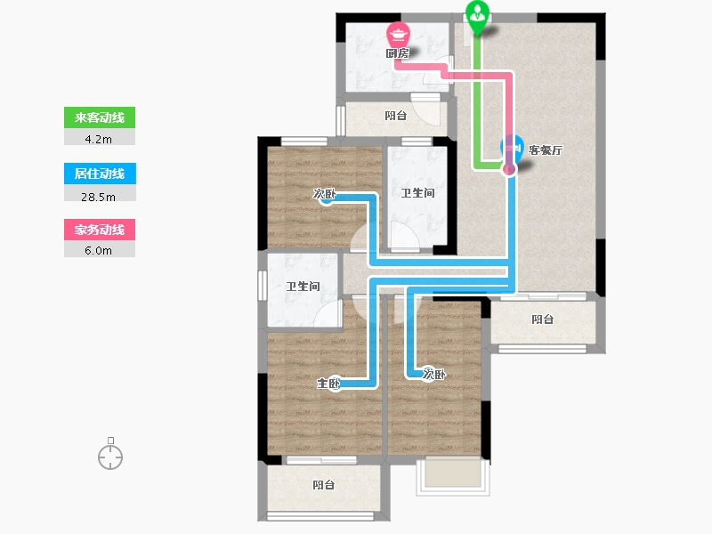 湖北省-咸宁市-璟湖世纪城丹桂苑-112.00-户型库-动静线