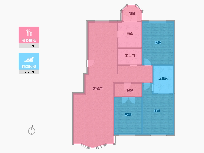 辽宁省-沈阳市-宏伟茗都-140.00-户型库-动静分区