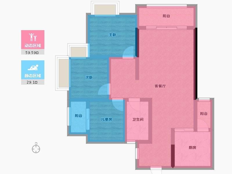 四川省-广安市-花漾城-88.00-户型库-动静分区