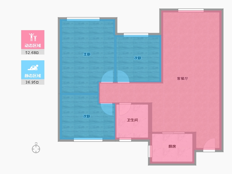 辽宁省-大连市-城市首府-73.00-户型库-动静分区