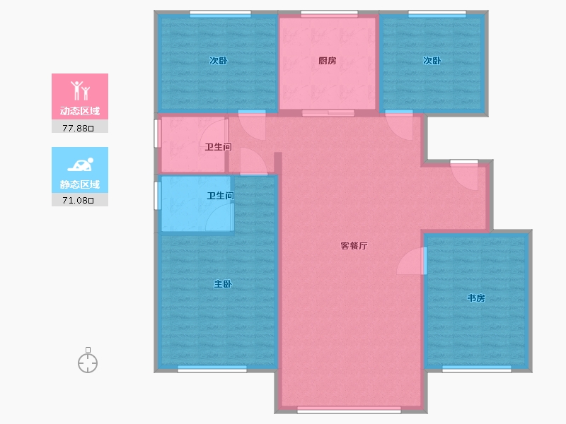 内蒙古自治区-赤峰市-翡翠明珠-136.00-户型库-动静分区