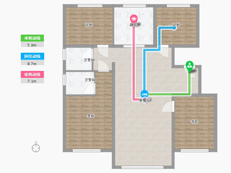 内蒙古自治区-赤峰市-翡翠明珠-136.00-户型库-动静线