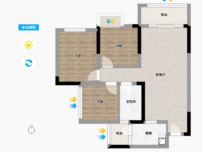 四川省-达州市-时代中城-75.00-户型库-采光通风