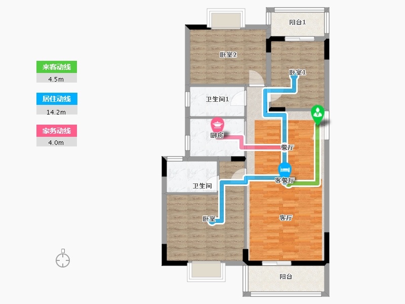 贵州省-遵义市-上城·中央-90.00-户型库-动静线