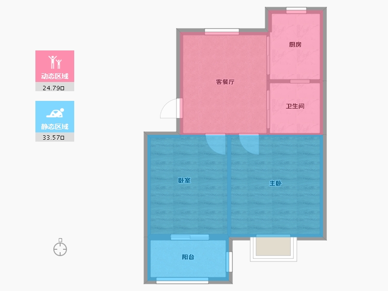 浙江省-嘉兴市-黎明苑-57.20-户型库-动静分区