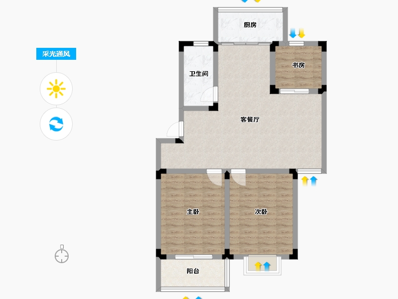 江苏省-镇江市-绿竹苑-98.00-户型库-采光通风