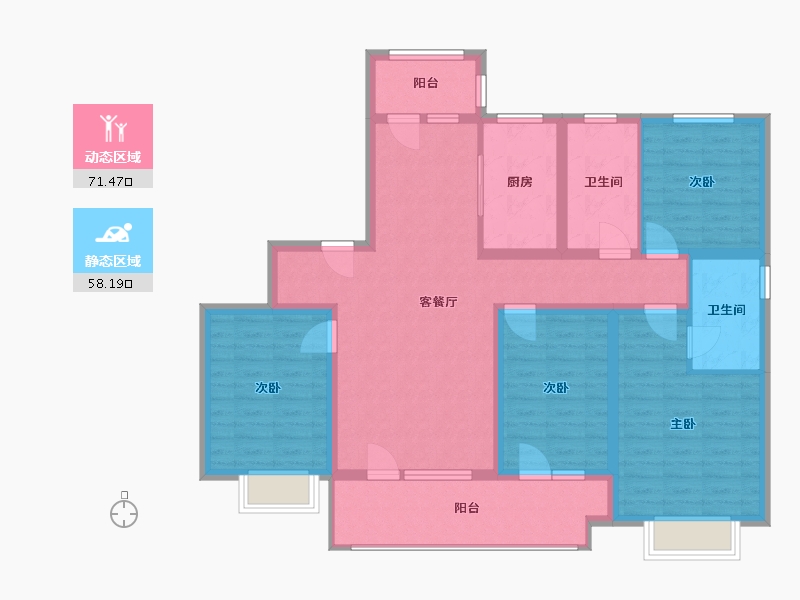 山东省-青岛市-远洋御城-115.40-户型库-动静分区