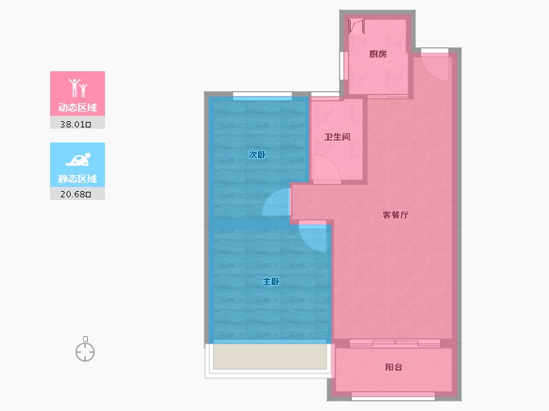 辽宁省-大连市-城市首府-70.00-户型库-动静分区