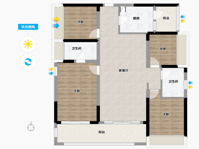 四川省-成都市-锦云-112.00-户型库-采光通风