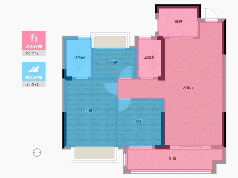 湖南省-长沙市-湾田和悦家园-97.00-户型库-动静分区