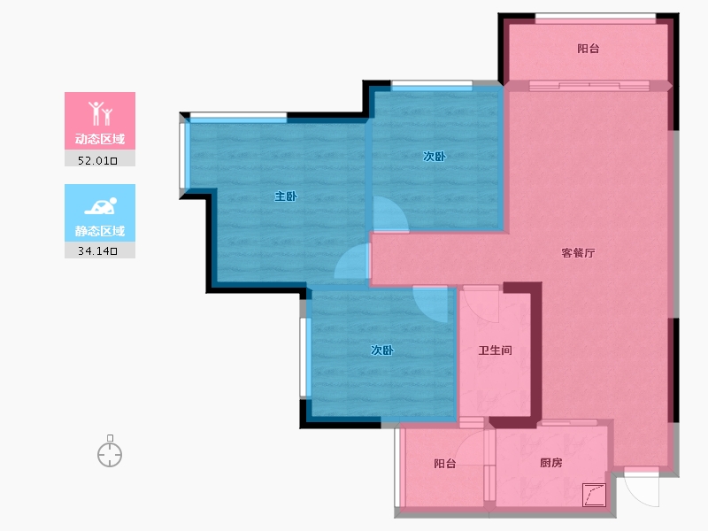 四川省-乐山市-邦泰国际社区2期-105.00-户型库-动静分区