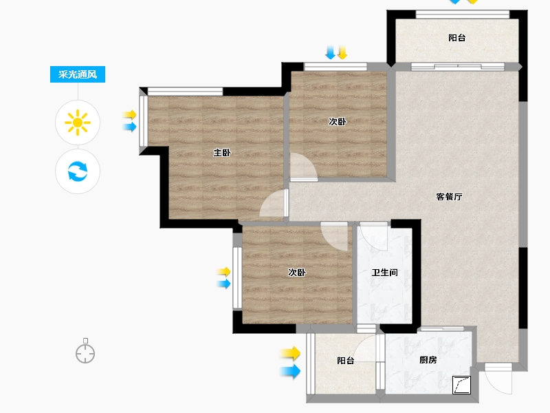 四川省-乐山市-邦泰国际社区2期-105.00-户型库-采光通风