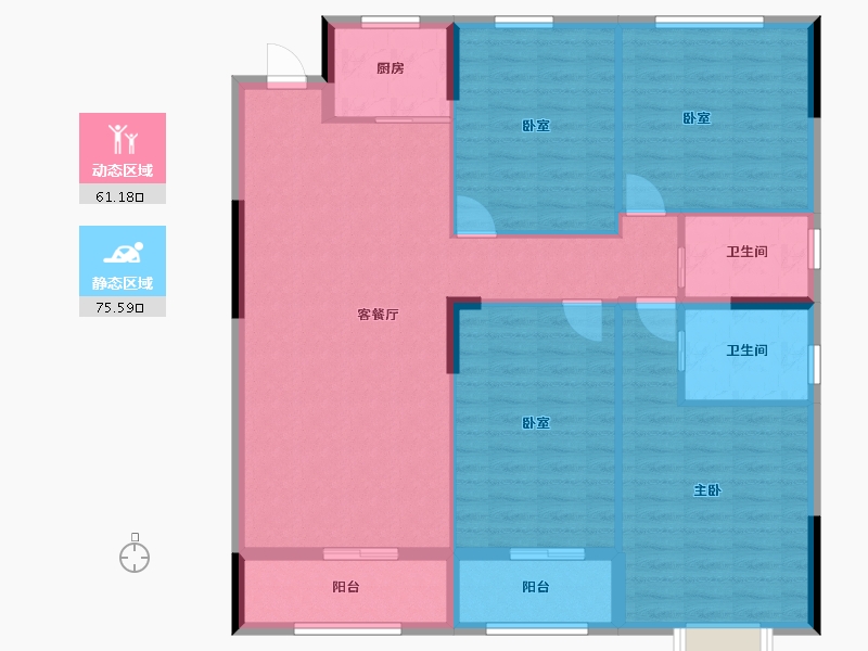 浙江省-温州市-错-128.00-户型库-动静分区