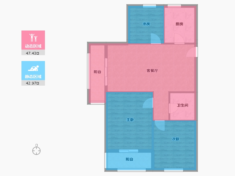 浙江省-宁波市-丹桂花园(丰饶路)-82.00-户型库-动静分区