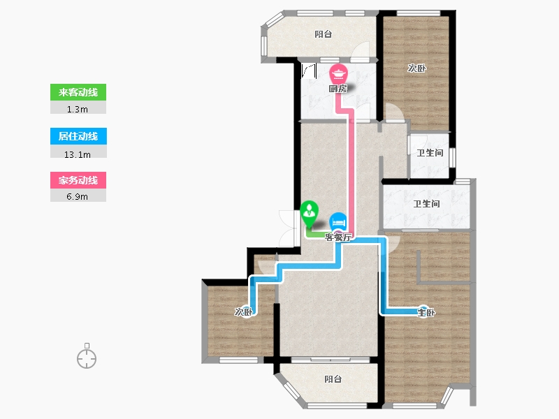 湖南省-长沙市-富兴时代御城-161.83-户型库-动静线