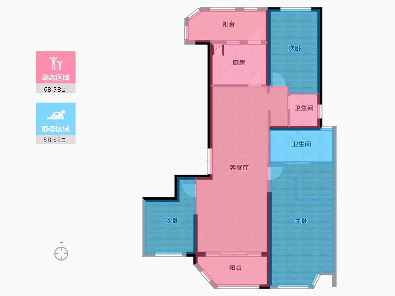 湖南省-长沙市-富兴时代御城-161.83-户型库-动静分区