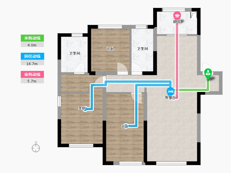 山东省-济南市-高新绿城玉兰花园三期-105.00-户型库-动静线