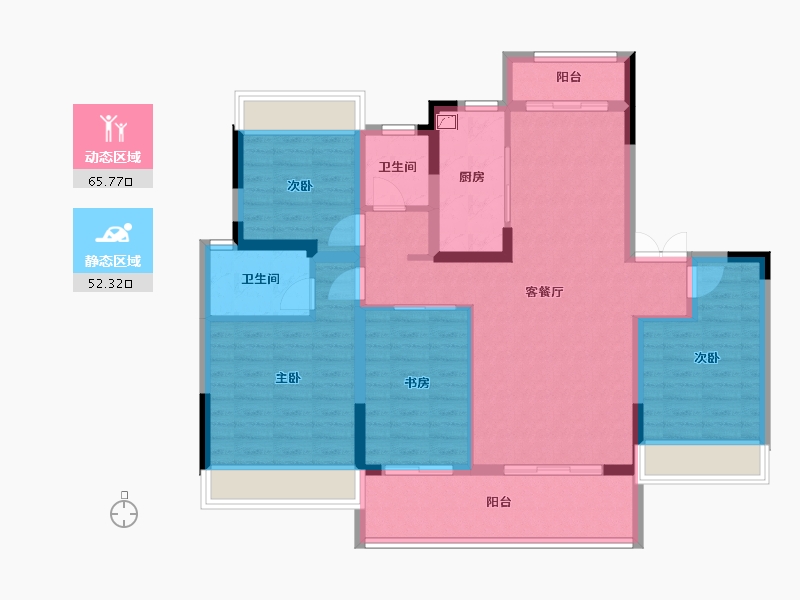 安徽省-六安市-乐富强文宸悦府-110.00-户型库-动静分区