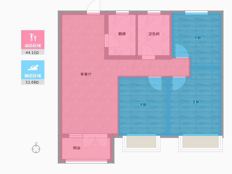 河北省-张家口市-远洋尚东万和-78.00-户型库-动静分区