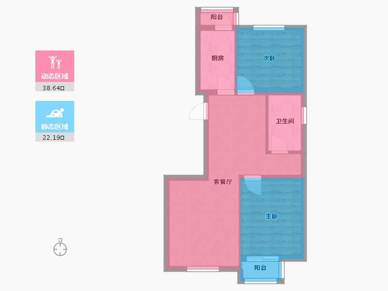 北京-北京市-瀛海家园-63.00-户型库-动静分区