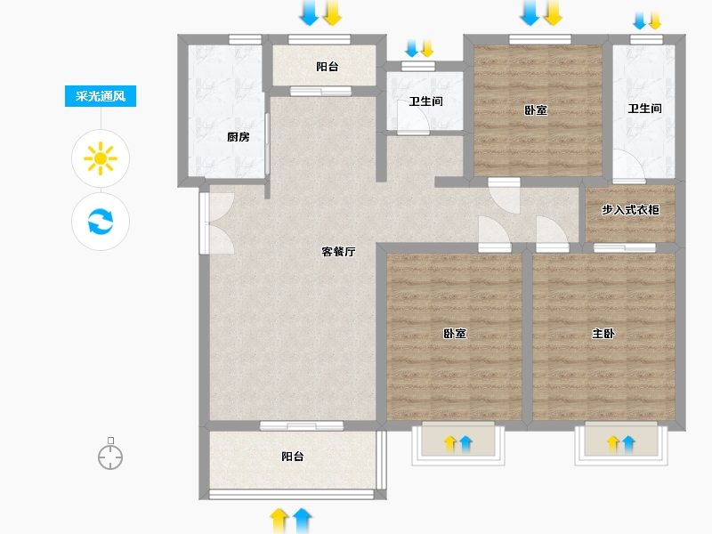 河南省-濮阳市-住友翰林世家-107.00-户型库-采光通风