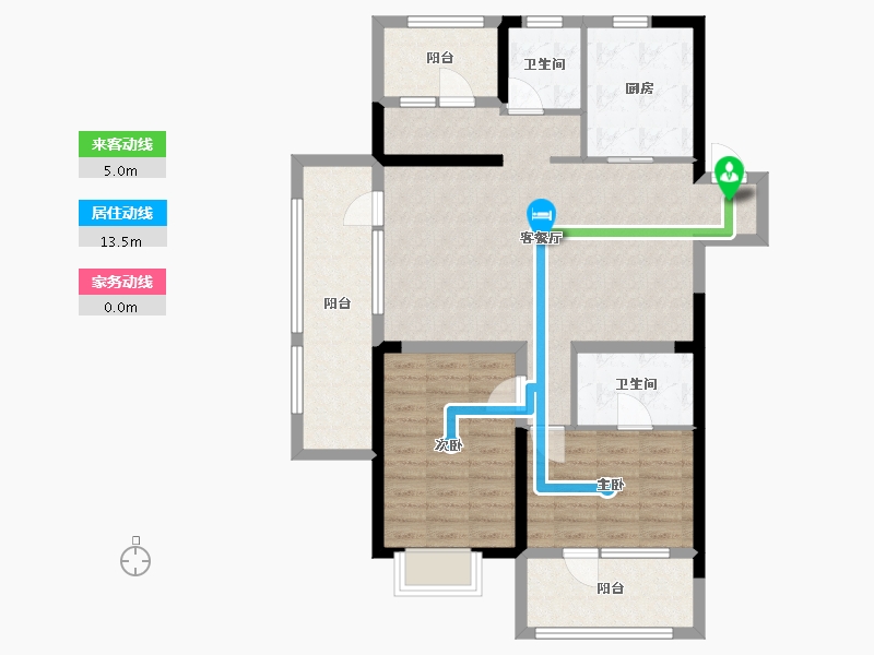 山东省-青岛市-龙湖昱城-95.00-户型库-动静线