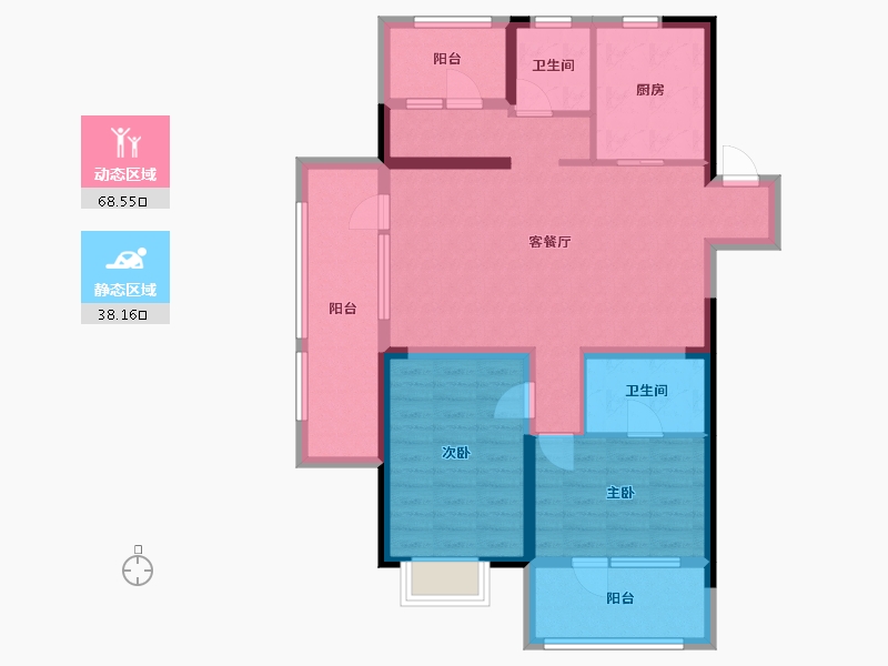 山东省-青岛市-龙湖昱城-95.00-户型库-动静分区