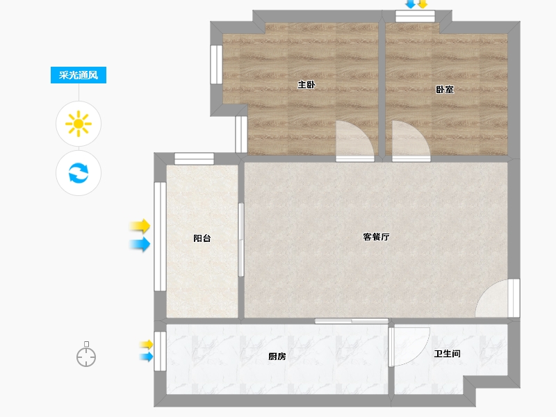 广东省-广州市-富力广场-46.80-户型库-采光通风