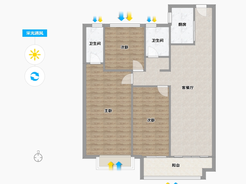 河南省-郑州市-金科御府-98.00-户型库-采光通风