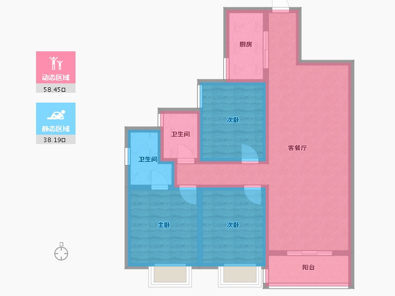 陕西省-宝鸡市-轩苑尚城-85.00-户型库-动静分区