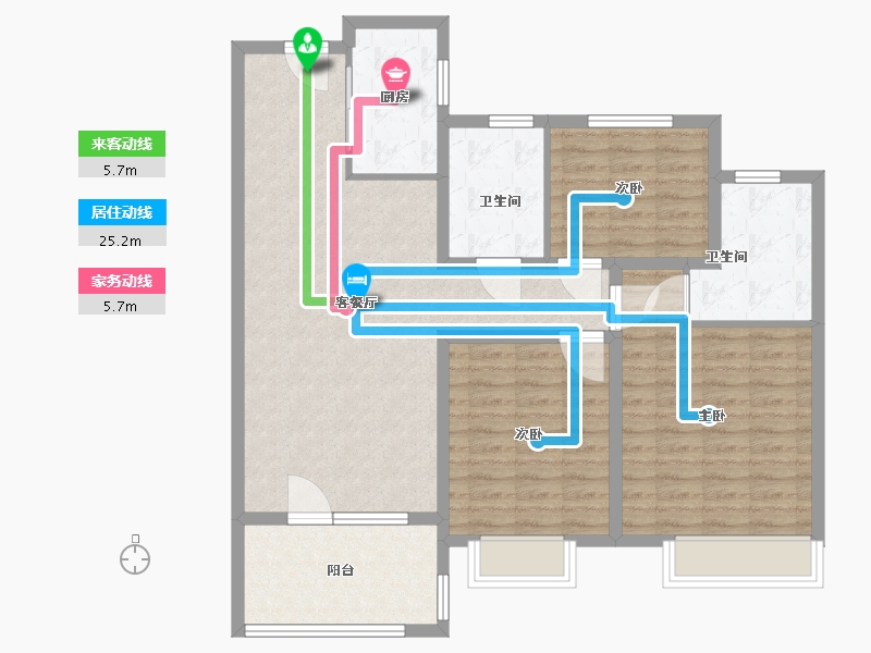 山东省-青岛市-中梁首府-104.00-户型库-动静线