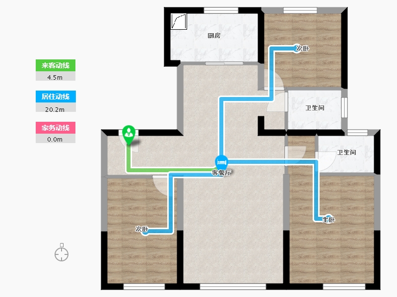 内蒙古自治区-鄂尔多斯市-碧桂园-99.83-户型库-动静线