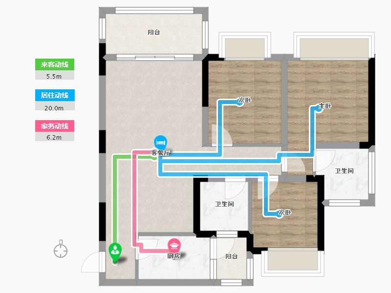 四川省-南充市-滨江学府-104.00-户型库-动静线