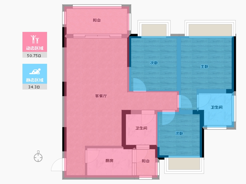 四川省-南充市-滨江学府-104.00-户型库-动静分区