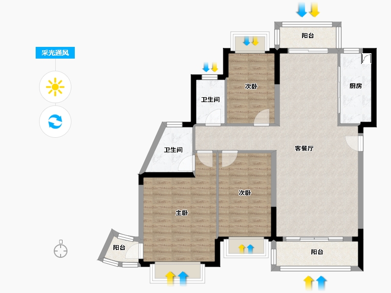 广东省-河源市-宝晟城-108.00-户型库-采光通风