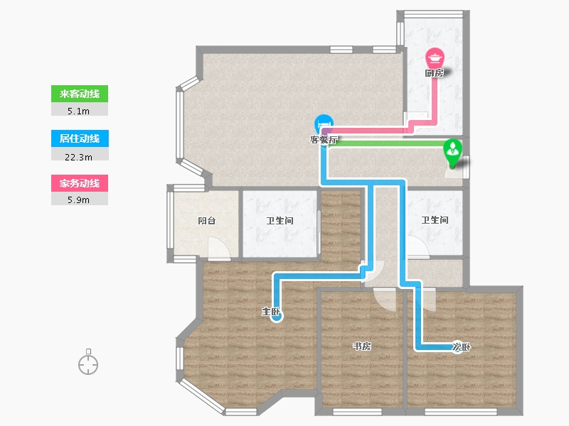 宁夏回族自治区-银川市-星光华住宅区-A区-125.00-户型库-动静线