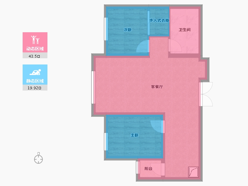 吉林省-长春市-阳光美湖天地-70.00-户型库-动静分区