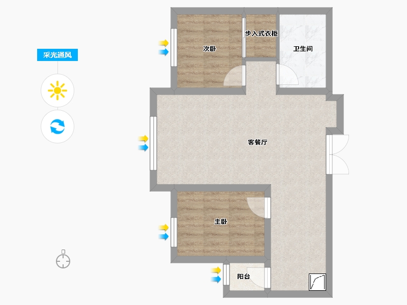 吉林省-长春市-阳光美湖天地-70.00-户型库-采光通风