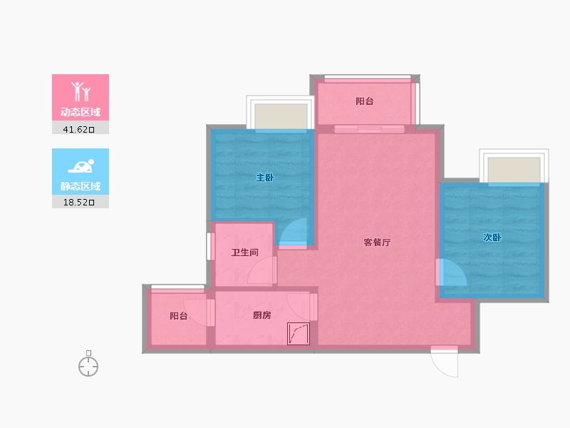 四川省-成都市-洪柳花园3期-B区-55.00-户型库-动静分区