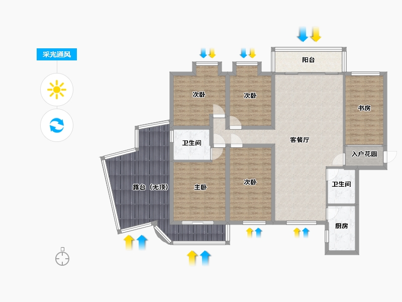 福建省-厦门市-禹州香槟城-160.00-户型库-采光通风