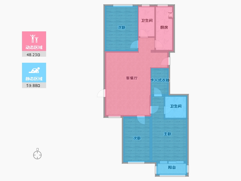 北京-北京市-怡然家园-南区-108.11-户型库-动静分区