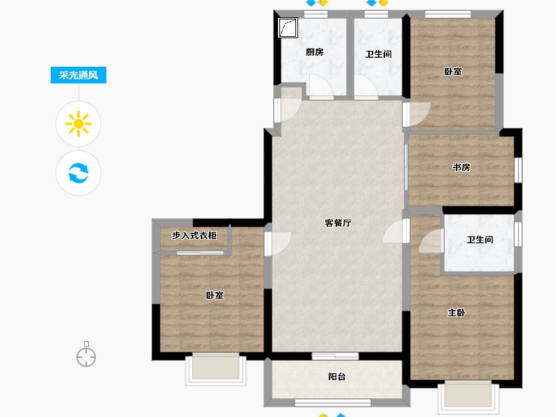 山西省-晋中市-辰兴-111.00-户型库-采光通风