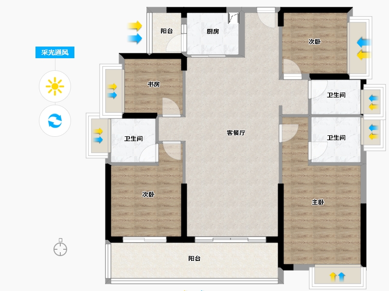 广东省-阳江市-文华峯境-110.37-户型库-采光通风