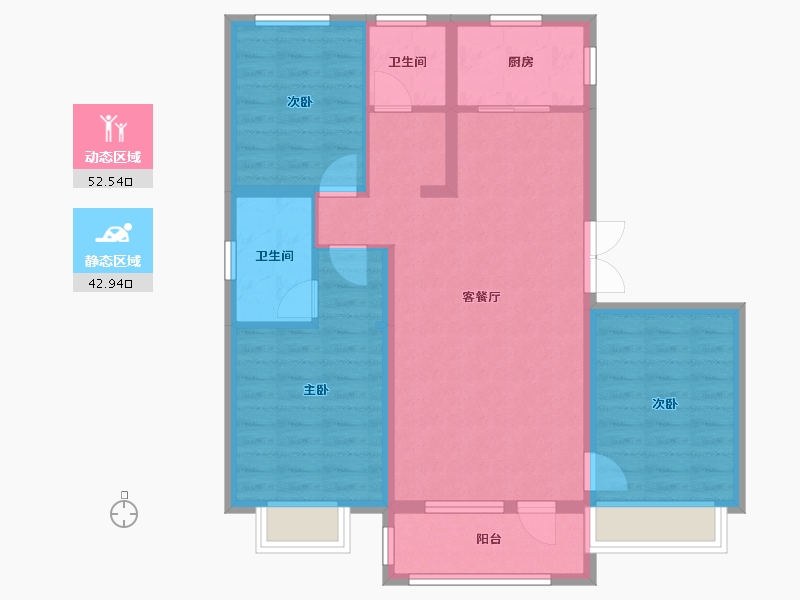 辽宁省-葫芦岛市-龙富九鲤-100.00-户型库-动静分区