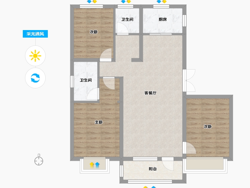 辽宁省-葫芦岛市-龙富九鲤-100.00-户型库-采光通风