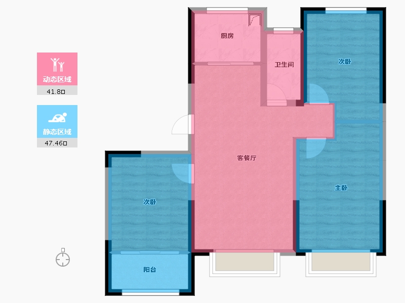 山东省-烟台市-嘉园锦里七号-91.05-户型库-动静分区