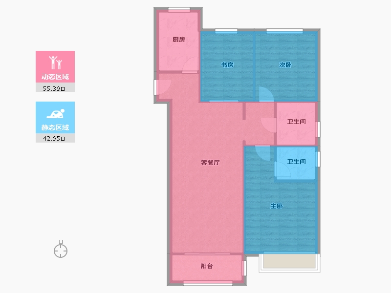 陕西省-西安市-中粮·悦尚锦云-90.00-户型库-动静分区